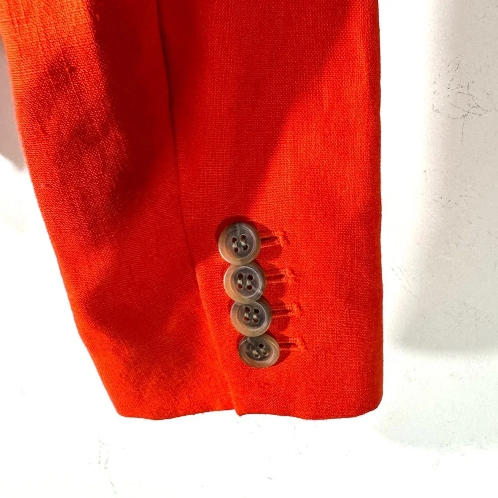 J.Crew Orange Linen school boy blazer NWT